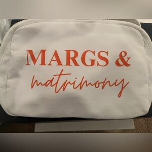 White and Orange 'Margs & Matrimony' Pouch